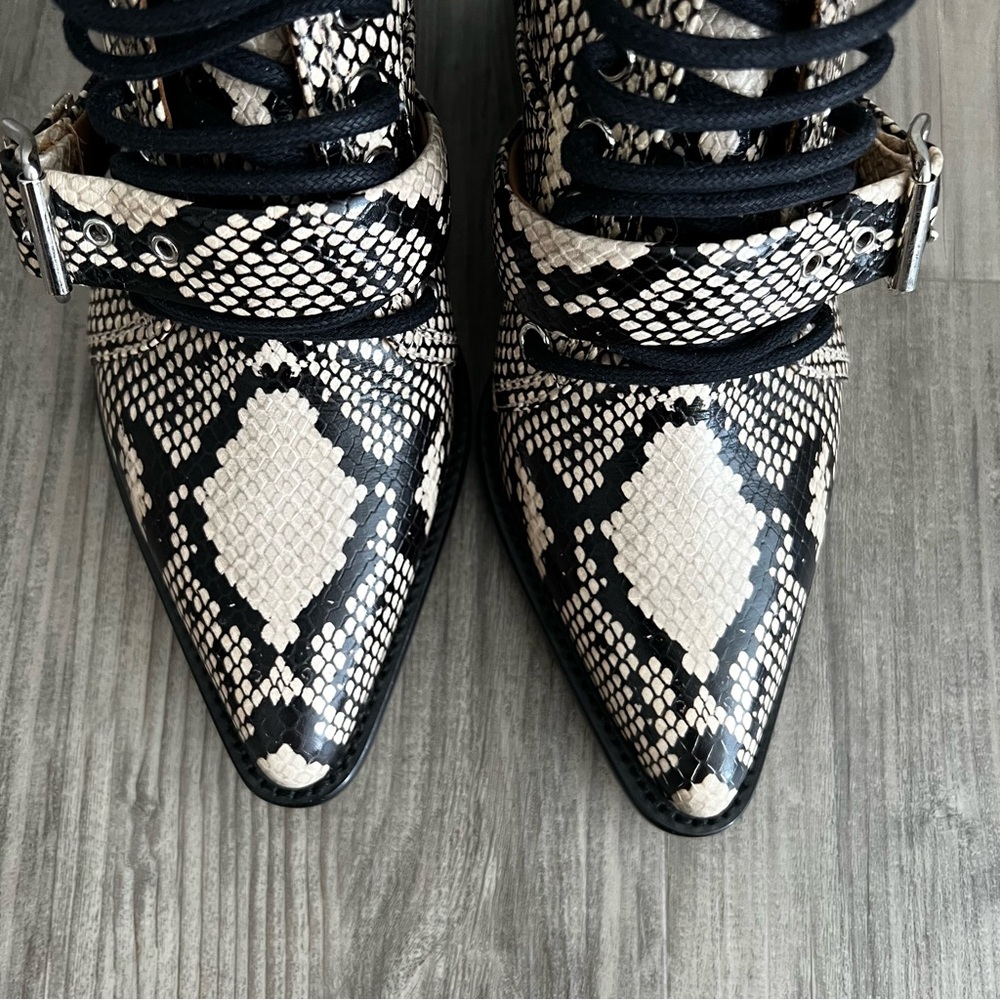 CHLOE • Rylee Python Leather Boots - Picture 10 of 16